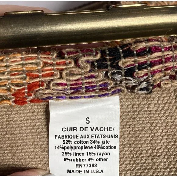 Vintage J Crew Woven Multicolor Stretch Cinch Belt Small Brass Clasp Boho - Picture 5 of 8